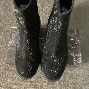 INC International Concepts Sparkling Black Ankle Booties